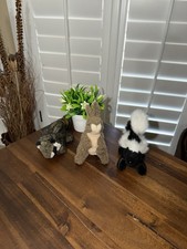 Folkmanis collection of plush finger puppets Lot of 3 Skunk, Squirrel, Racoon