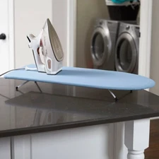 Household Essentials Tabletop Ironing Board Blue: Compact Small Iron Board