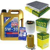 Mann Inspektionspaket 5L Liqui Moly Longlife III 5W-30 FüR VW Polo 1.6 TDI Skoda