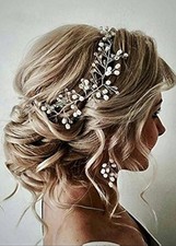 fxmimior Bride Hair Accessories Crystal Hair Vine Headband Gold-headband
