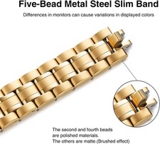 Stainless Steel Strap Compatible with Apple Watch 49mm Series 3 2 1 Gold