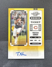 2022 Contenders Optic Football Trestan Ebner Gold Rookie Auto Card #200 #’d /10. rookie card picture