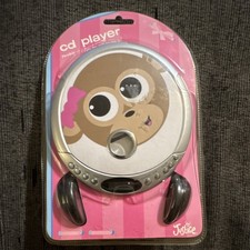 Justice 34097-Monkey Portable CD Player Monkey Design Silver Brown Pink