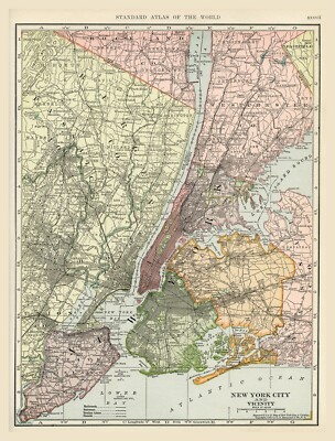 11200.Decoration Poster.Room Interior designer wall.Vintage 1927 Map.New York
