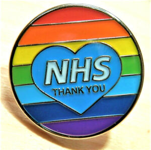 NHS RAINBOW BRAND NEW BEAUTIFUL ENAMEL PIN BADGE KEY WORKERS THANK YOU