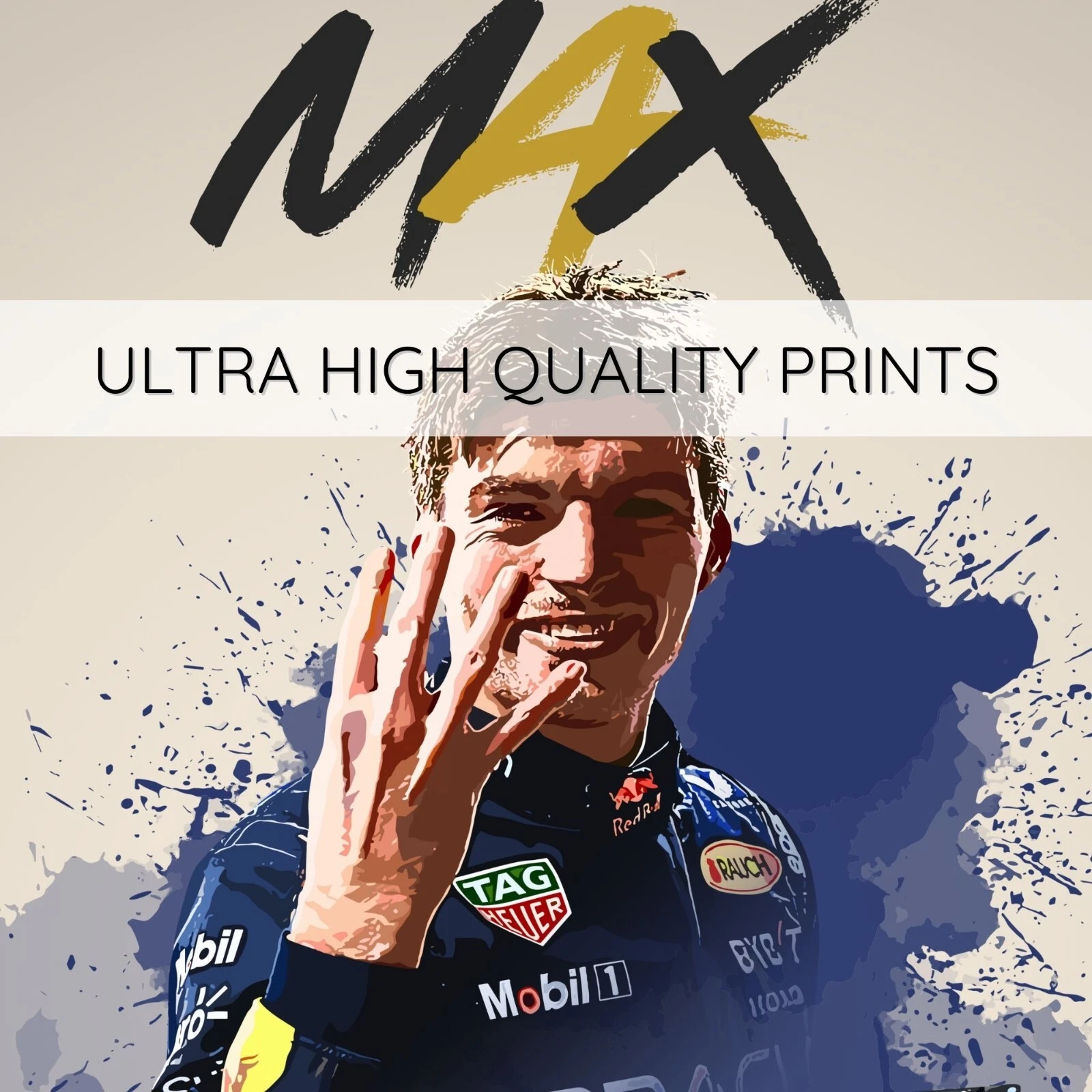 Max Ver Stappen Four-Time World Champion Poster