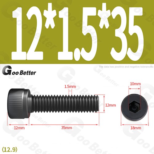 Feingewinde Zylinderschrauben 12.9 Stahl M6 M8 M10 M12 Schwarz Innensechskant - Bild 76 von 85