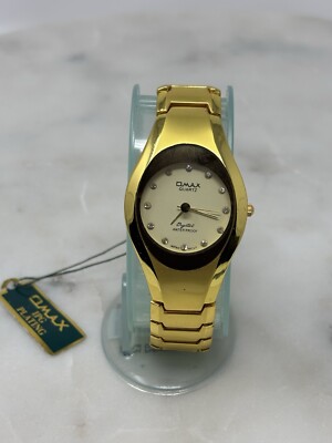 OMAX Quartz Crystal Designer Classic, IPG Gold Plated Dress  display picture 1