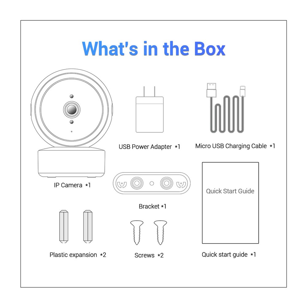 Smart Life WIFI IP Camera Wireless 1080P Home Video Security Google