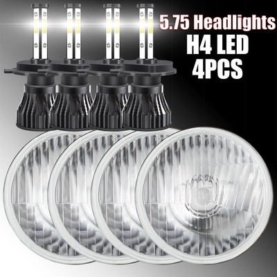 Newest for Datsun 510 620 710 810 4PCS 5.75'' Round LED Headlights Halo H5006