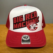 ‘47 Cincinnati Reds “Big Red Machine” Foam Rope Trucker Snapback Mens Hat Cap