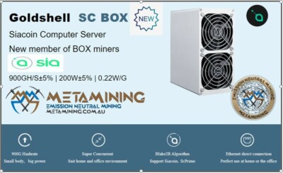 New Goldshell SC Box ASIC Miner NO PSU - Quiet Home Miner