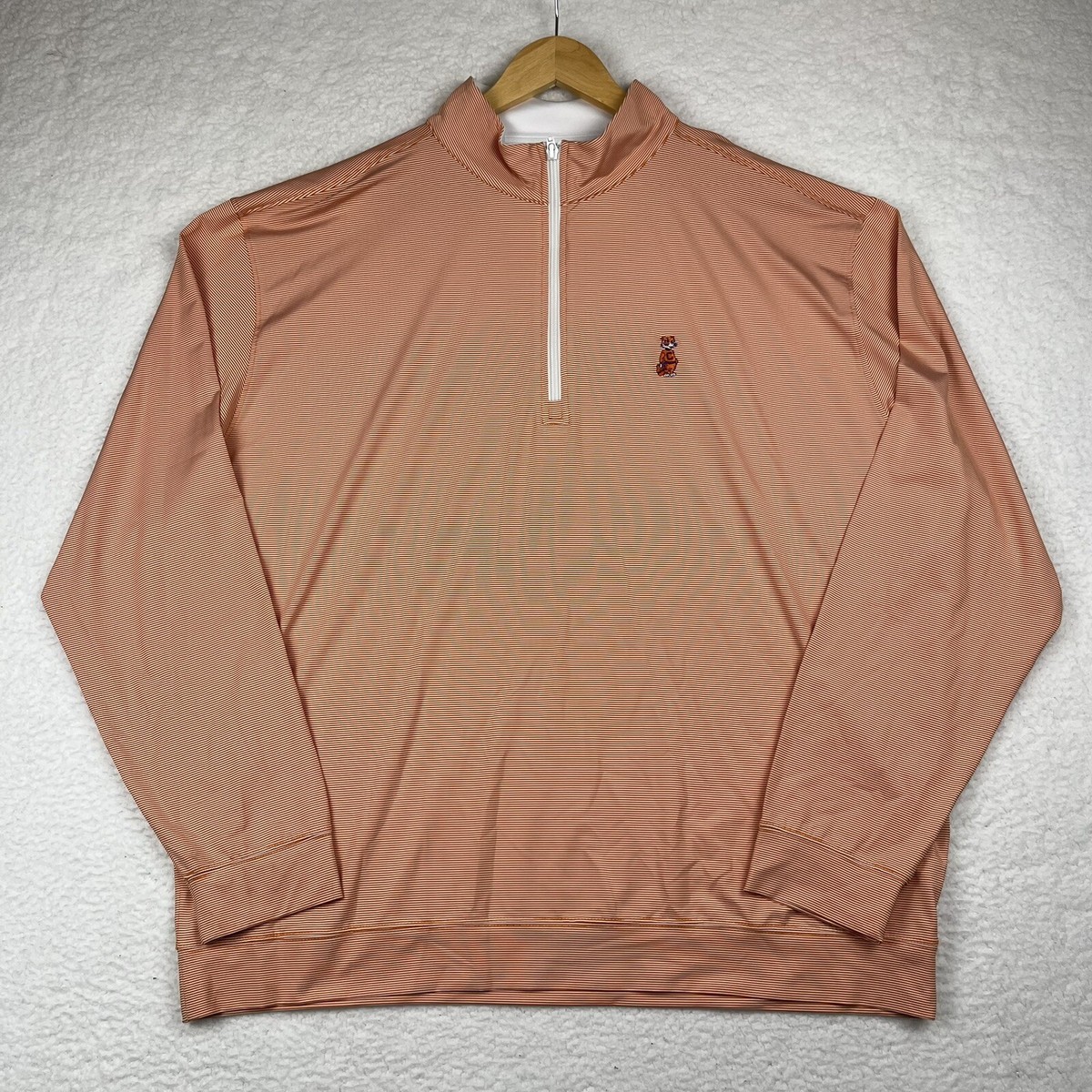 Clemson Tigers Charles Connor 1/4 Zip Pullover Mens 2XL Orange