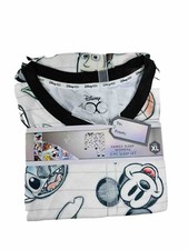 Disney 100 Womens XL Character Mash Up 2 Piece Pajama Set White