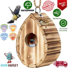 Hummingbird House,Wooden Birdhouse for Outside,Hanging Small Bird Houses,Wild bi