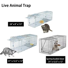 Live Animal Trap Large Rodent Cage Garden 24" 31" Double Size For Little Pets