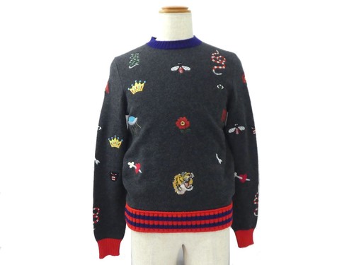 Auth Gucci Wool Crewneck Sweater 