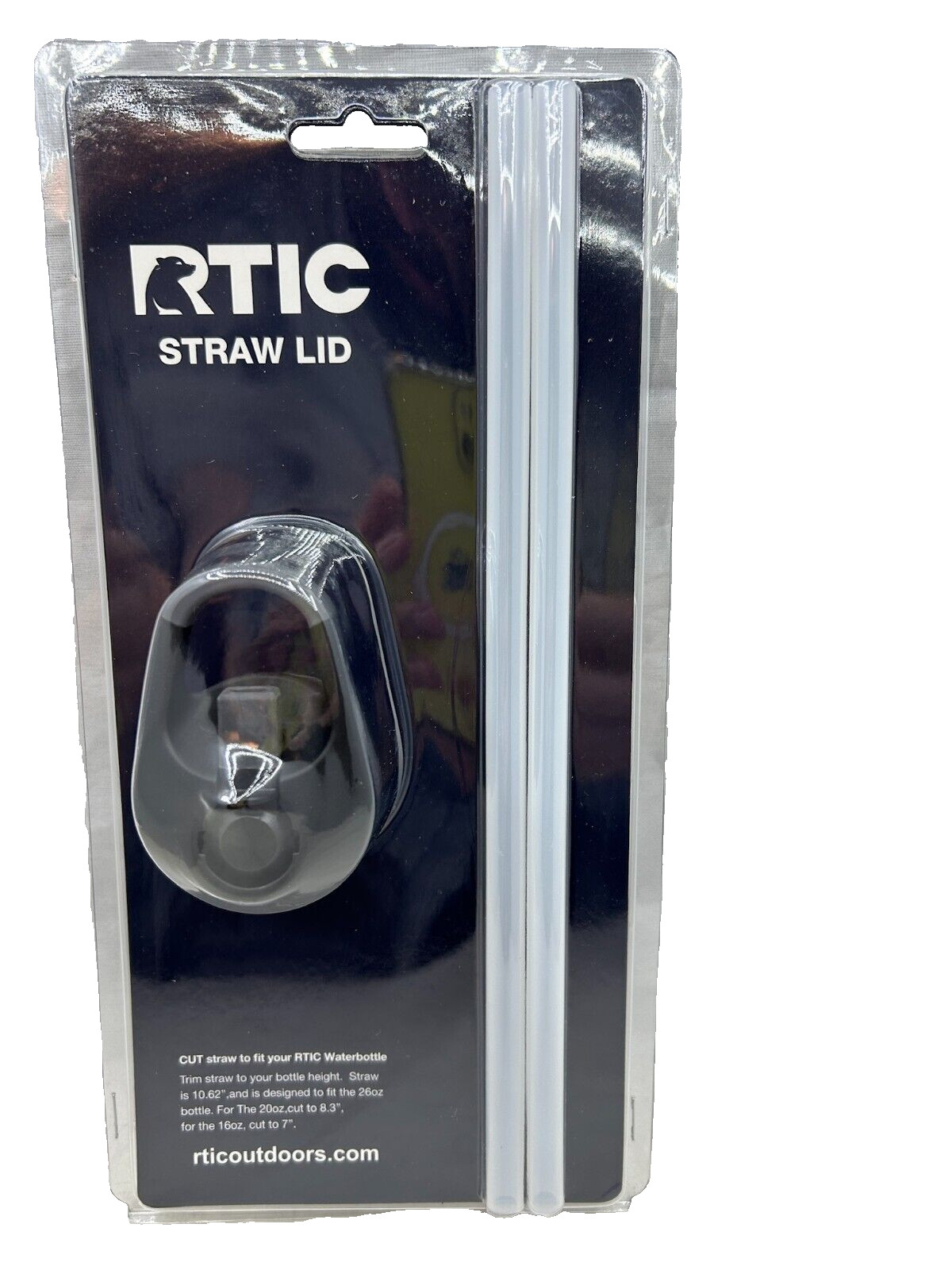 *NEW* RTIC Water Bottle Lid with 2 Straws #1124 26oz, 20oz, 16oz SEALED