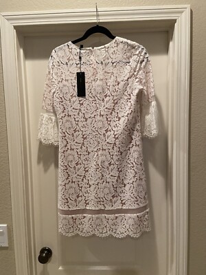 bcbg white lace top