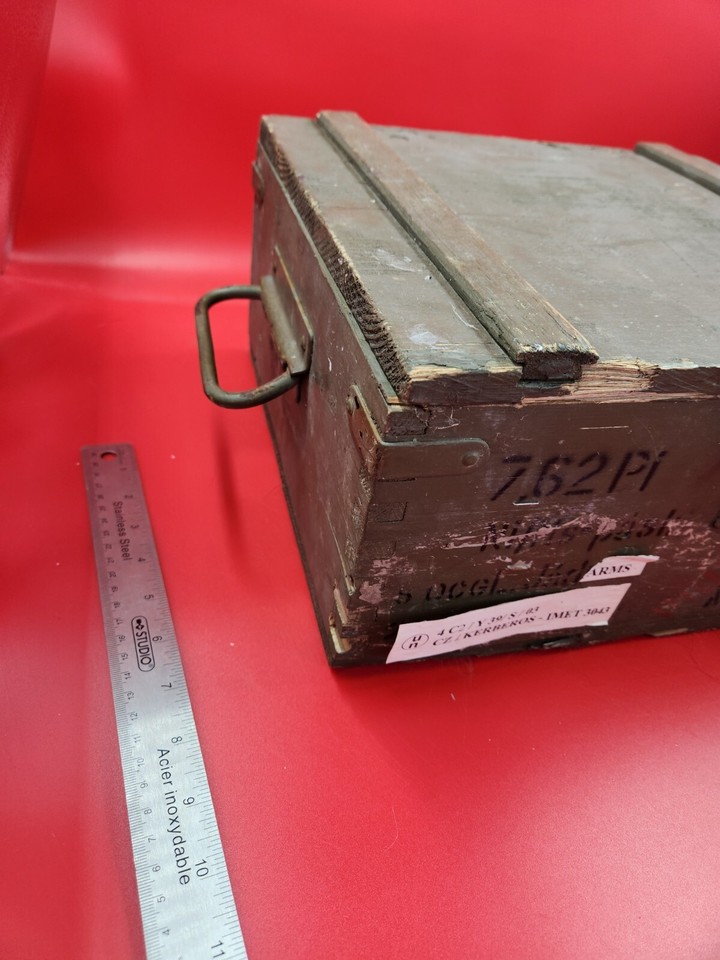 Vintage Wooden Military Ammo Box With Handles and Hinges Crate eBay