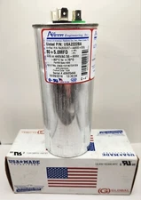 AmRad USA2222BA Round Run Capacitor 80/5 MFD 370/440 VAC