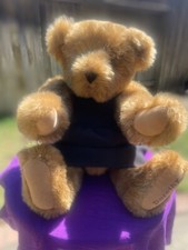 Vermont Teddy Bear 16", Fully Jointed, Black Dress., Dorothy embroidered on paw