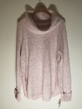 Style CO Long Sleeve Oversized Cowl Neck Pink Sweater Size PL NWT