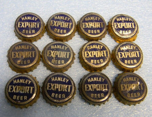LOT OF 12 JAMES HANLEY EXPORT BEER PROVIDENCE RHODE ISLAND BOTTLE CAPS