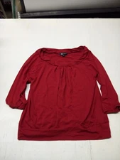 AB Studio Women Shirt, Size L, Red, 