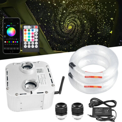 64W 2200PCS 3m TWINKLE RGBW Fiber Optic Star Ceiling Kit Headliner Roof Lights