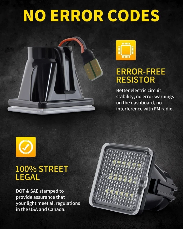 2Pcs LED License Plate Light Rear Bumper Lamp For Toyota Tacoma Tundra 2016-2022 Foto 4 de 4