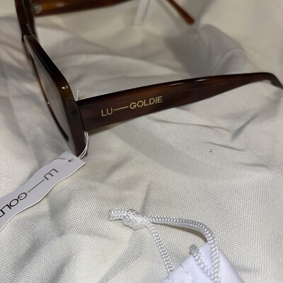 Lu Goldie Mia in Brown Square Sunglasses W Leather Case And  display picture 1