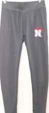 NEW Nebraska Cornhuskers NU shearling Lined Gray sleepwear Jogger pants Womens M