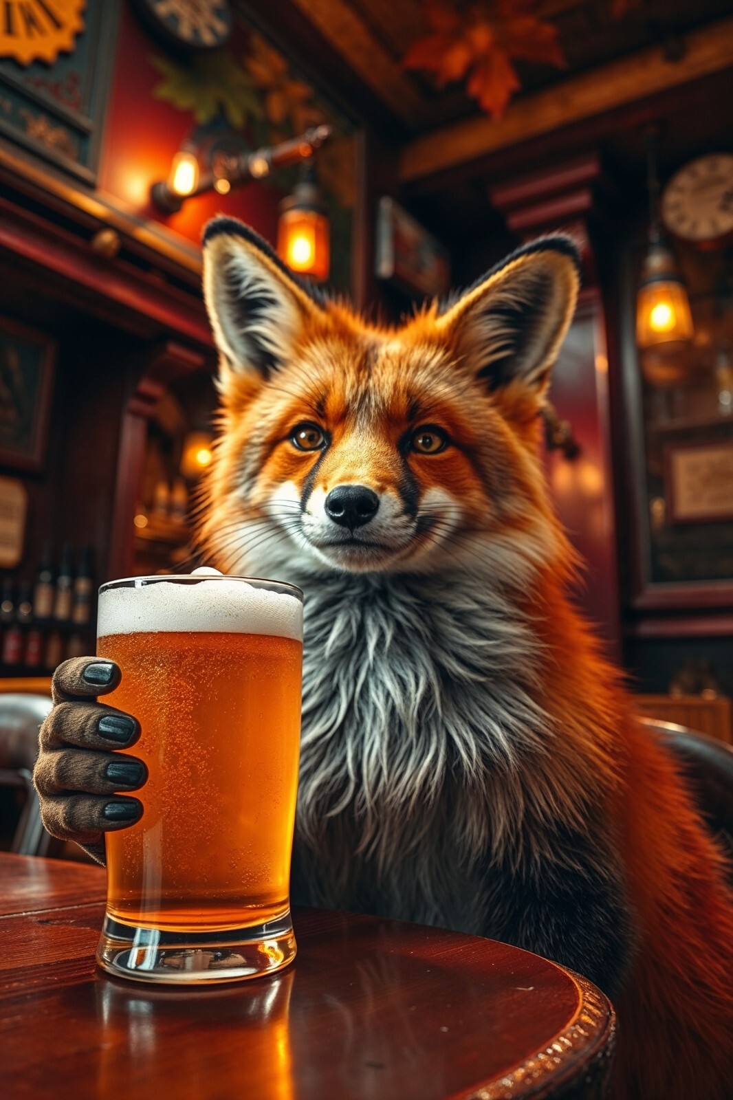 Fox Beer Pub Fantasy 4x6 Premium Photo Art Print