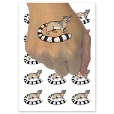 Realistic Ringtail Miner's Cat Mammal Temporary Tattoo Fake Body Art