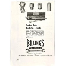 1948 Billings & Spencer Co Wrenches Sockets Advertisement Vintage Tools E2J2