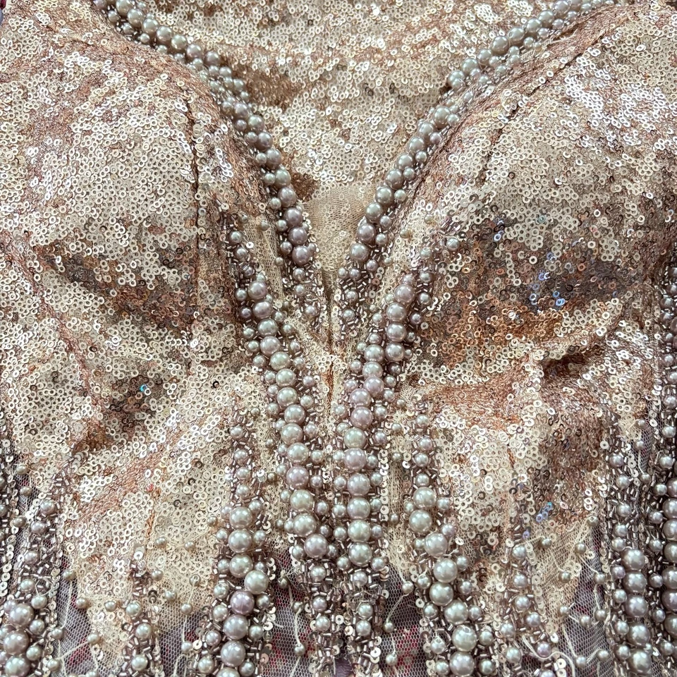 Lore size 6 Vintage Beaded Gown Maxi Dress Event Statement Sweetheart Sweet 16 - Image 2 of 4