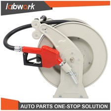 Labwork Diesel Hose Retractable Reel 3/4"x66' Fuel Hose Reel With Refueling Gun