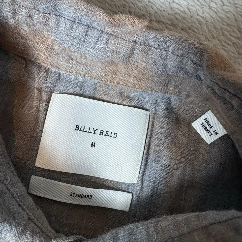 Camisa Billy Reid a Cuadros Ajuste Estándar Franela Manga Larga Abotonada Para Hombres Talla M Foto 3 de 4