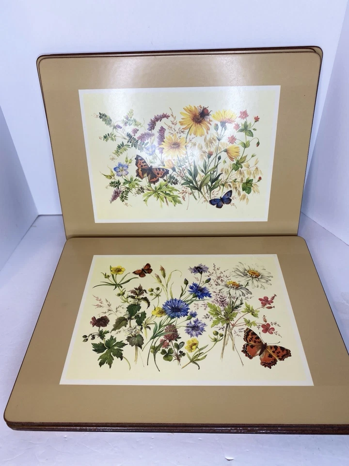 Vtg SET Lot 8 Pimpernel Floral Bouquet Cork Backed Placemats Lg - Image 4 of 4