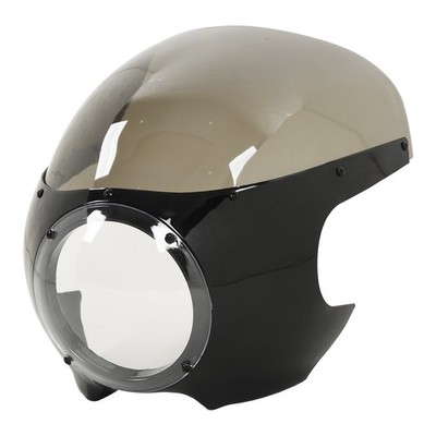   Smoky 7in Headlight Fairing Screen ABS Glass Windshield Mask Cover For Round