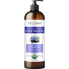 Velona Black Cumin Seed Oil USDA Certified Organic - 16 Fl Oz  Unrefined