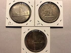 3  x  Canada Silver Dollar  - Various years/grades - 1.8 oz. pure silver