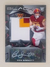 2024 Panini Black Ben Sinnott RC Auto Patch Royal/150 #237 Commanders