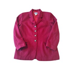 Vintage Pendleton Wool Blazer Jacket Women's 12 Burgundy Red Made in USA Crest