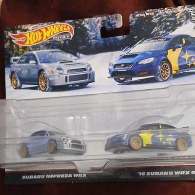 Hot Wheels Premium Subaru Impreza WRX & WRX STI Blue Yellow 1:64