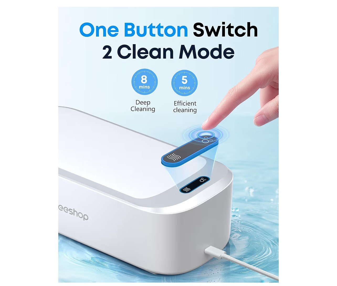 Beeshop. Professional ultrasonic jewelry cleaner, 19oz. 48 KHZ. Made in China.