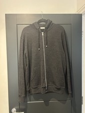 Dior Men’s Hoodie L/Xl Grey Cotton Blend Embroidered Logo luxury bee logo 