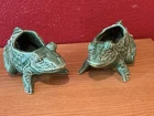 Vtg McCoy Green Frog Planter 1950’s USA Pottery MCM Ceramic Retro Decor Pair