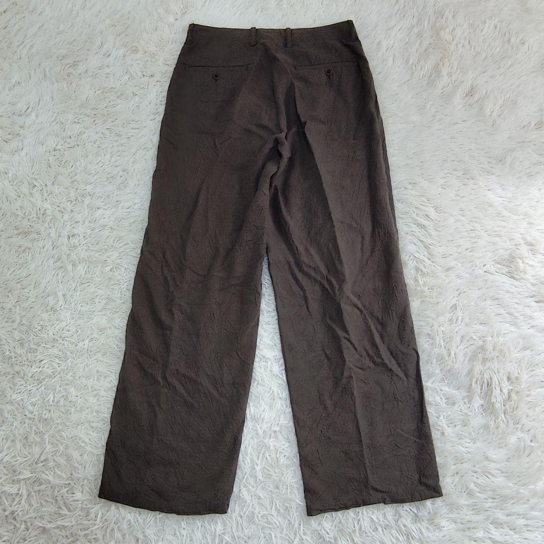 パンツ ISSEY MIYAKE MEN wool linen wide slacks ISSEY MIYAKE MEN Linen Wide Pants Dark Brown Size 2 M Japan